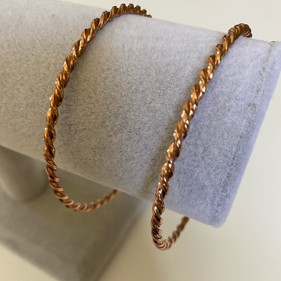 925 Silver handmade 64 mm diameter 2 twist bangles
